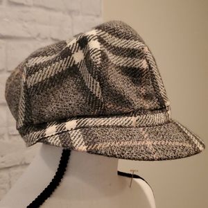 Burberry plaid wool cap, sz L